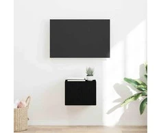 TV staliukas TV sieninė spintelė Juoda 39 x 31 x 29,5 cm Apdirbta mediena