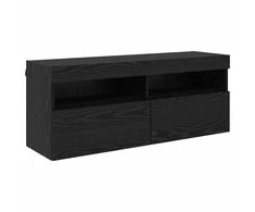 TV staliukas TV sieninė spintelė su LED Juodas ąžuolas 100 x 30 x 40 cm