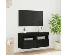 TV staliukas TV sieninė spintelė su LED Juodas ąžuolas 80 x 30 x 40 cm