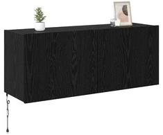 TV staliukas TV sieninė spintelė su LED Juodas ąžuolas 100 x 35 x 41 cm
