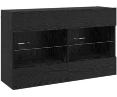 TV staliukas TV sieninė spintelė su LED Juodas ąžuolas 98,5 x 30 x 60,5 cm