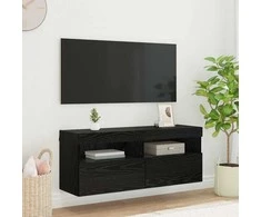 TV staliukas TV sieninė spintelė su LED Juodas ąžuolas 100 x 30 x 40 cm