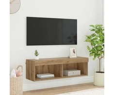 TV staliukas TV sieninė spintelė su LED Amatininkų ąžuolas 100 x 30 x 30 cm