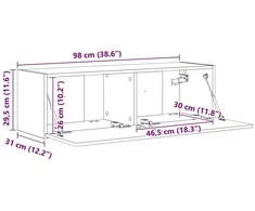 TV staliukas TV sieninė spintelė 98 x 31 x 29,5 cm Pilkas Sonoma