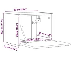 TV staliukas TV sieninė spintelė 39 x 31 x 29,5 cm Rūkyta ąžuolas