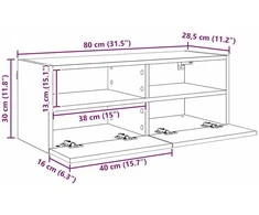 TV staliukas TV sieninė spintelė 80 x 30 x 30 cm Senovinis medis