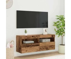 TV staliukas TV sieninė spintelė su LED Senovinis medis 100 x 30 x 40 cm