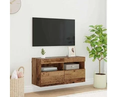 TV staliukas TV sieninė spintelė su LED Senovinis medis 80 x 30 x 40 cm