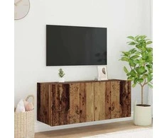 TV staliukas TV sieninė spintelė su LED Senovinis medis 100 x 35 x 41 cm