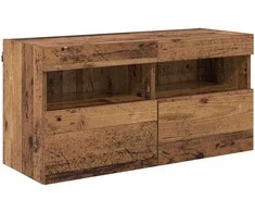 TV staliukas TV sieninė spintelė su LED Senovinis medis 80 x 30 x 40 cm