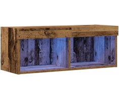 TV staliukas TV spintelių komplektas su LED Sena mediena 80 x 30 x 30 cm