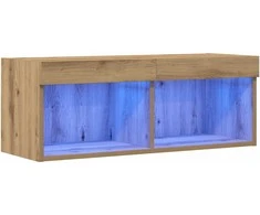 TV staliukas TV spintelių komplektas su LED artisano ąžuolo 80 x 30 x 30 cm