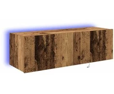 TV staliukas TV sieninė spintelė su LED 2 pcs Senas medis 100 x 35 x 31 cm