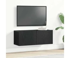 TV staliukas Televizoriaus spintelė 2 pcs Juodas ąžuolas 80 x 30 x 30 cm
