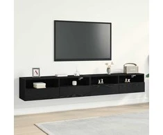TV staliukas TV sieninė spintelė 2 pcs juoda ąžuolo 100 x 30 x 30 cm