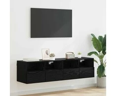 TV staliukas TV sieniniai spintelės 2 pcs Juodas ąžuolas 60 x 30 x 30 cm