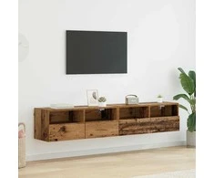 TV staliukas TV sieniniai spintelės 2 pcs Senovinis medis 80 x 30 x 30 cm