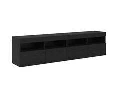 TV staliukas TV sieniniai spintelės 2 pcs Juodas ąžuolas 80 x 30 x 40 cm