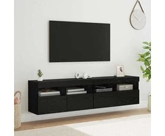 TV staliukas TV sieniniai spintelės 2 pcs Juodas ąžuolas 80 x 30 x 40 cm