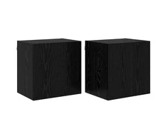 TV staliukas TV sieniniai spintelės 2 pcs Juodas ąžuolas 40,5x30x40cm
