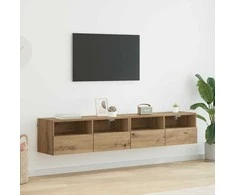 TV staliukas TV sieniniai spintelės 2 pcs Amatininkų ąžuolas 80 x 30 x 30 cm
