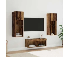 TV staliukas TV sieniniai spintelės 4 pcs Amatininkų ąžuolas