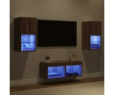 TV staliukas TV sieniniai spintelės 4 pcs Amatininkų ąžuolas