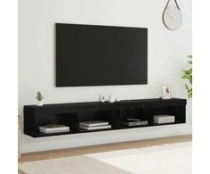 TV staliukas TV spintelių komplektas 2 pcs Juodas ąžuolas 100 x 30 x 30 cm