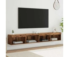 TV staliukas TV spintelių komplektas 2 pcs Senas medis 100 x 30 x 30 cm