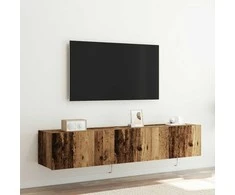 TV staliukas TV sieninė spintelė su LED 2 pcs Senas medis 80 x 35 x 31 cm