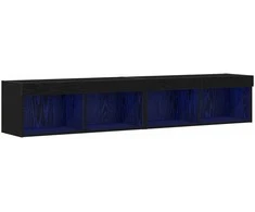 TV staliukas TV spintelių komplektas 2 pcs juoda ąžuolo 80 x 30 x 30 cm