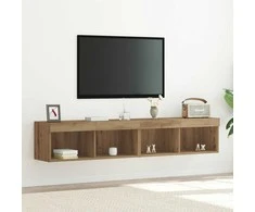 TV staliukas TV spintelių komplektas su LED 2 pcs Amatininkų ąžuolas