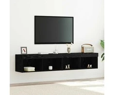 TV staliukas TV spintelių komplektas 2 pcs juoda ąžuolo 80 x 30 x 30 cm