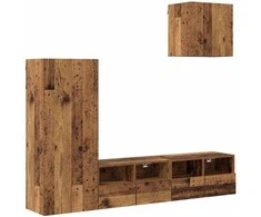 TV staliukas TV sieniniai vienetai 4 pcs Senovinis medis Apdirbta mediena