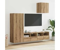 TV staliukas TV sieniniai vienetai 4 pcs Amatininkų ąžuolas Apdirbta mediena