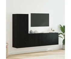 TV staliukas Televizoriaus sieninis modulis 5 pcs Juodas ąžuolas