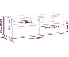 TV staliukas TV sieninė spintelė 100 x 30 x 30 cm Sena mediena
