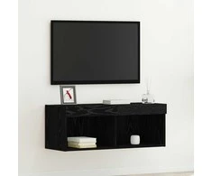 TV staliukas TV spintelių komplektas su LED Juodas ąžuolas 80 x 30 x 30 cm