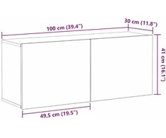 TV staliukas TV spintelių komplektas 100 x 30 x 41 cm Juodas ąžuolas