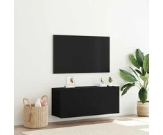 TV staliukas TV spintelių komplektas Juodas ąžuolas 100 x 30 x 41 cm