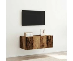 TV staliukas TV sieninė spintelė su LED Senas medis 80 x 35 x 31 cm