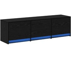 TV staliukas TV spintelė su LED su stalčių Juodas Ąžuolas 140 x 34 x 40 cm