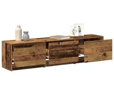 TV staliukas TV spintelė su LED su stalčių Senas medis 165 x 34 x 40 cm
