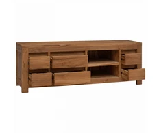 TV staliukas TV spintelė 110 x 30 x 40 cm Natūrali Kieto teka medžio