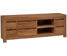 TV staliukas TV spintelė 110 x 30 x 40 cm Natūrali Kieto teka medžio