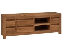 TV staliukas TV spintelė 110 x 30 x 40 cm Natūrali Kieto teka medžio