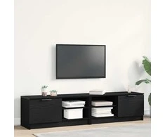 TV staliukas Televizoriaus spintelė 2 pcs Juodas ąžuolas 80 x 35 x 36,5 cm