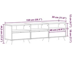 TV staliukas Televizoriaus spintelė 150 x 30 x 44,5 cm artisano ąžuolo