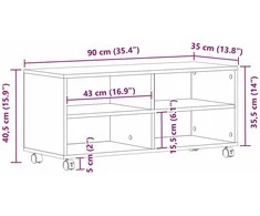 TV staliukas Televizoriaus spintelė 90 x 35 x 40.5 cm Ruda Apdirbta mediena