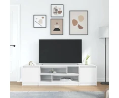 TV staliukas TV spintelė, balta, 188,5x41x50cm, inžinerinė mediena